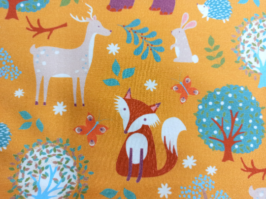 French Terry Waldtiere Stoff Jersey French Terry Sweat Stoff Panel